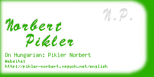 norbert pikler business card